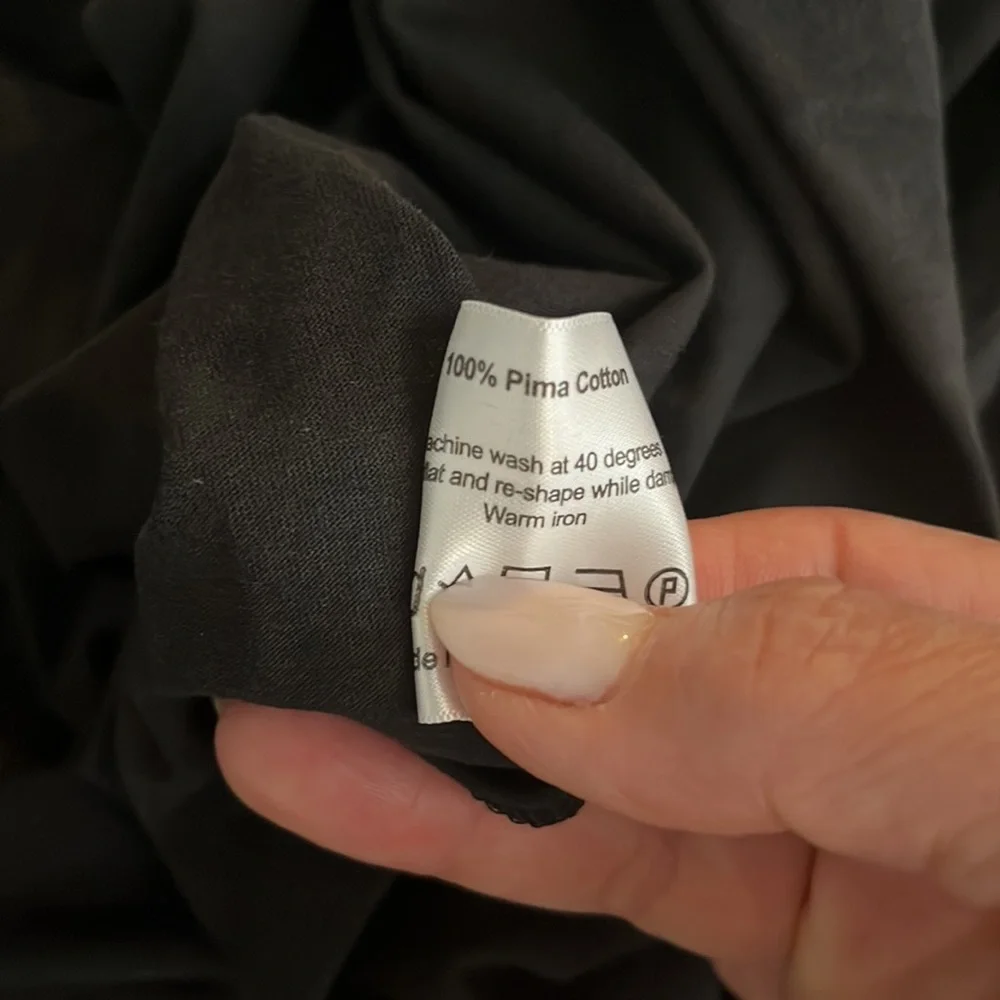 Eskandar black 100% prima cotton turtleneck top - Picture 11 of 11
